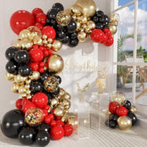147pcs Red Black Gold Balloon Arch Kit for Anniversary, Casino, Birthday & More
