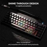 X Xvx Stealth Keycaps - Shine Through Topographic Keycaps, Unique Imd Tech, Phantom Design, For Mechanical Keyboards, 118 Key Set, Oem Profile, Lines And Character Backlit, Side Printed-Black