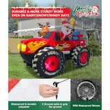 7Ft Christmas Inflatable Outdoor Decoration, Inflatable Santa Claus & Reindeer On Monster Trunk, Blow Up Yard Decoration