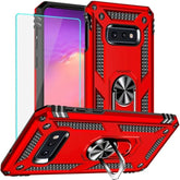 For Samsung Galaxy S10E Case: Galaxy S10E With Screen Protector - Military Grade Protective Cases With Finger Ring Holder Kickstand For Samsung S10E(Red)