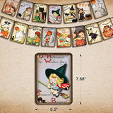 Johanna Parker Vintage Halloween Banner Trick or Treat Garland for Retro Party Decorations