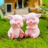 Miniature Pig Figurines 8 Pcs, Cute Pink Piggy Toy Figures Cake Toppers For Fairy Garden Decor Christmas Desk Decoration