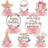 Floral Happy Birthday Decorations Honeycomb Centerpieces for Women Girls