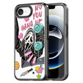 Compatible For 16E Case Cute - Durable Shockproof 6.6 Ft Drop Impact Phone Case - Black Funny Scream Skeleton Halloween Horror Design For 16 Se 4 6.1"
