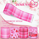 Valentine'S Day Wired Edge Ribbon Heart Truck Buffalo Plaids Fabric Ri