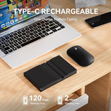 Foldable Keyboard And Mouse, Usb-C Rechargeable Folding Wireless Bluetooth Keyboard Combo, Full-Size Portable Travel Keyboard & Mouse For Business Travel, Compatible With Laptop Ipad Tablet