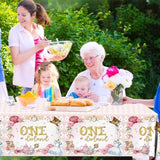 Wonderland Tea Decoration 3Pcs Waterproof Plastic 1St Birthday Tablecloth For Girls Tea Party Baby Shower