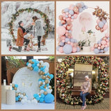 6.6Ft Round Balloon Arch Stand Kit Metal Circle Backdrop Stand Wedding Arches With Storage Bag For Gender Reveal Baby Shower Ceremony Birthday Party Decorations