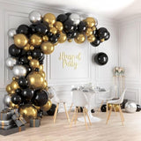 2025 Grad Balloon Arch | Black And Gold Balloon -158 Pcs For Graduation Balloons Class Of 2025 Decorations | Silver 5/10/12/18 Inch Balloons For Party, Anniversary Decor