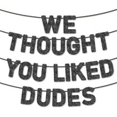 Pre-Strung Funny Bachelor Party Banner - Bachelor Party Decorations/Accessories/Gifts/Favors,Black Glitter