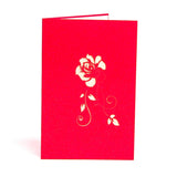 3D Rose Pop Up Card, Valentines Day Card, Mothers Day Card, Flower Greeting Card, Birthday Card With Envelope (3D Rose, Pack Of 1)