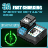 Dc18Rc Rapid Battery Charger Dc18Rd Dc18Ra For Makita 14.4V-18V Lxt Li-Ion Battery Bl1815 Bl1820 Bl1830 Bl1850 Bl1860 Bl1840 Bl1430 Bl1415