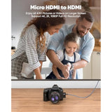 4K Micro Hdmi To Hdmi Cable 10Ft, Micro Male To Hdmi Male Cable Nylon Braided