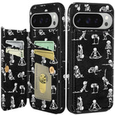 For Google Pixel 9 Pro Xl Wallet Case With Card Holder - Skeleton Design Kickstand For Magnetic Clasp Back Flip Folio Leather Phone Cases For Pixel 9 Pro Xl Case For Women Girls Men