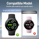 4-Pack for Google Pixel Watch 3 45mm Case, HD Tempered Glass Screen Protector, All-Round PC Glossy Protective Cover Bumper?Black+Black+Black+Black?