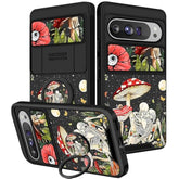 For Pixel 9 Pro Xl Case - Women Girls Cute Phone Cover Girly Pretty Aesthetic Mushroom Skeleton Unique Design With Camera Cover And Ring Stand Funda For Pixel 9 Pro Xl