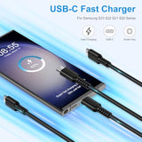 Samsung A15 5G Charger Cable Fast Charging For Galaxy S25 A55 A16 S24 S23 A14 A13 A53 S22 S21 S20 Ultra Fe A24 A32 A54 A12 Z Fold Flip 5, 25W 6Ft 2Pack Usb C To Usb C Cord For Iphone 16 15 Pixel 9 8 7