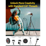 3-Axis?Gimbal Stabilizer For Iphone & Android W/Rgb Light, Handheld Phone Gimbal For Video Recording W/Ai Tracking,1/4 Thread, Extendable Tripod, Padded Carry Bag(Smart X Complete Combo1)