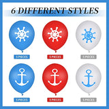 30 Pcs Nautical Balloons Nautical Birthday Decoration Balloons 12 Inches Anchors Wheel Balloon For Navigation Themed Birthday Baby Shower Party Supplies
