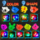 - 24 Pack Led Light Up Bumpy Rings Party Favors For Kids Prizes Box Toys For Birthday Classroom Rewards Treasure Box Prizes Toys Glow Party Supplies