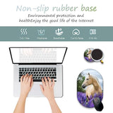 Desktop Computer Games Non-Slip Mouse Pad And Coaster Combination, Personality Mouse Pad Beautiful Pattern, Waterproof Mouse Pad, Suitable For Office And Home Mouse Pad, Lavender And Horses