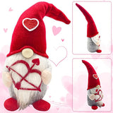 Valentines Day Decor - Valentines Day Decorations - Red Valentine Couple Plush Gnomes Decorations For Home, Indoor, Office - Valentine Gifts For Her, Girls - Romantic Anniversary Vday Gift