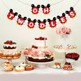 Oh Twodles Banner – 2nd Birthday Party Decor for Boys, Red & Black Theme