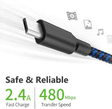 3 Pack 10FT Micro USB Cable Long Nylon Braided Fast Charging Cord for Android