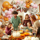149Pcs Pink Fall Balloon Garland Arch Kit Orange Nude Gold with Pumpkin for Thanksgiving