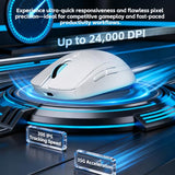 Wireless Gaming Mouse, Optical Tri-Mode Rgb Mouse With 2.4G Usb Receiver, 6-Level 4800 Dpi, Ergonomic Gamer Mouse, 6 Macro Buttons, Rechargeable Bluetooth Mouse For Laptop, Pc, Mac