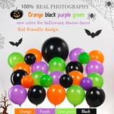 Halloween Balloon Arch Kit: Orange, Black, Purple, Green - Bat, Pumpkin, Spider