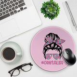 Pink Round Mouse Pad 8.6 X 8.6 Inch Funny Office Decor For Gaming Laptop With Stitched Edges Non-Slip Rubber Base,Gift For Female Dental Colleagues