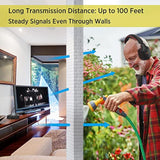 Wireless Headphones For Tv Watching With Rf Transmitter Charging Dock, Plug And Play, 100 Ft Wireless Range, Rechargeable 20 Hour Battery (Black With Red)