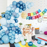 The Party Crafter Blue Balloon Arch Kit – Metallic, Macaron & Confetti Balloons for Any Event