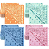 100 Pcs Western Party Bandana Napkins 2 Ply Disposable Paisley Print Scalloped Lunch Paper Napkins Bulk For Cowboy Cowgirl Birthday Wedding Party Supplies