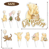 Winnie 25Pcs Cake Topper With Cupcake Toppers For Baby Shower Decorations For Classic Winnie Cake Cupcake Decorations Birthday Party Supplies