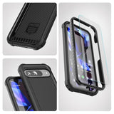 Pixel 9/9 Pro Case 6.3", Falcon Shield, Dual Layer, Heavy Duty, Black, with Glass