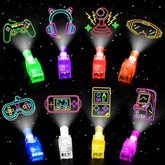 32 Pcs Video Game Party Favors Finger Lights, Gamer Neon Glow In The Dark Light Up Party Supplies Gaming Toys Bulk For Kids Boy Girl Birthday Gifts Goodie Bags Stuffers Back To School Classroom Prizes