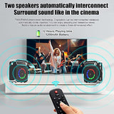 Bluetooth Speaker With Two Wireless Microphones, Outdoor Speaker With Subwoofer/Tweeter, Portable Pa Speaker System With Remote Control, Discol Lights, Fm, Rec For Home, Party