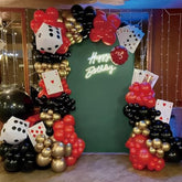Casino Theme Balloon Garland Kit: Red, Black & Gold Party Decorations