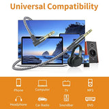 2 Pack Aux Cable, 6.6Ft/2M Trs Auxiliary Cables 90 Degree Right 3.5Mm Nylon Braided 1/8 Aux Cord For Car Compatible With Stereos, Speaker, Ipod Ipad Smartphone, Headphones Sony,Echo Dot,Beats- Grey