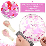 90 Pieces Valentine'S Day Balloons Kit Heart Shaped Pink Red Heart Print Latex Confetti Balloons For Valentine Party Supplies Decorations