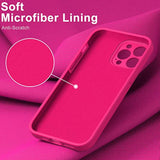 Compatible With 12 Pro Max Silicone Case With Screen Protector,Enhanced Camera Protection,Soft Slim Fit Shockproof Protective Phone Cover 6.7" For Women Girls,Hot Pink