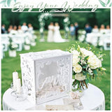 White Wedding Card Box With Acrylic Windows, Pvc Gift Card Box For Wedding Reception Decorations, Money Gift Honeymoon Fund Boxes For Party Reception Anniversary Bridal Baby Shower Decorations