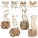 4 Rolls Burlap Ribbon 15 M Natural Burlap Lace Ribbon Mesh Burlap Ribb