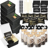 Bridesmaid Proposal Gift Set 72pcs Boxes Cups Makeup Bags Lip Balm Scrunchies