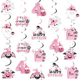 24PCS Halloween Birthday Hanging Swirls with Witch, Ghost & Pumpkin Foil Decor