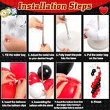 2 Sets Casino Theme Party Decoration Adjustable Poker Themed Balloon Column Stand Kit 8 Pcs Jumbo Poker Cards 129 Pcs Balloon Set For Las Vegas Game Night Birthday Party Supplies(Red Black And White)