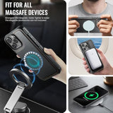 Compatible With Magsafe Wireless Charing For Iphone 15 Pro Max 6.7" Wallet Case, Rfid Blocking Card Holder 2 In 1 Detachable Wallet Kickstand Shockproof Case, Black