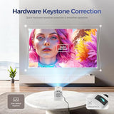 Mini Projector With Wifi And Bluetooth, Native 1080P, 200Ansi Portable Projector, Android 14 Smart System, Auto Keystone Correction, 210° Rotatable Video Projector Compatible With Hdmi/Usb/Tv Stick